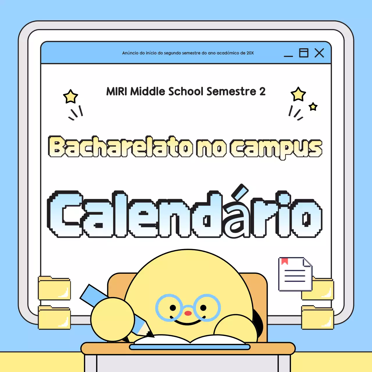 Guia do Calendário Acadêmico Sky Blue Baby