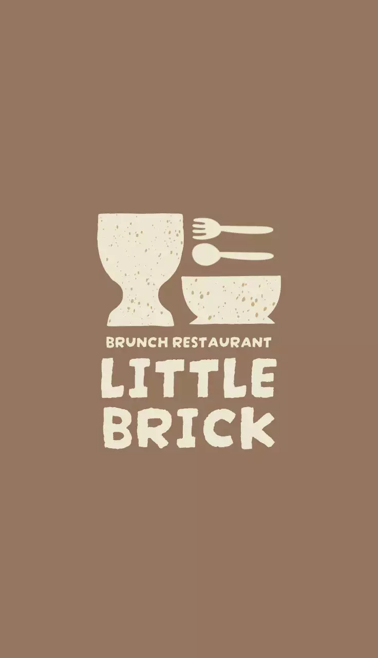 갈색 심플 레스토랑 로고