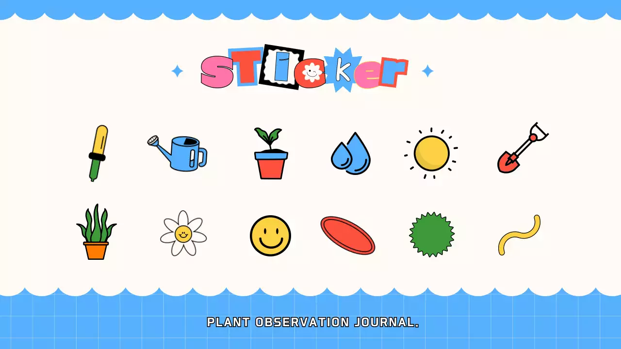 녹색의 키치한 식물 관찰일지