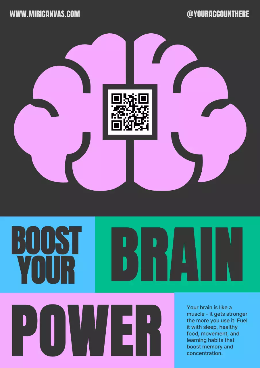 Pink Modern World Brain Day Guide Poster