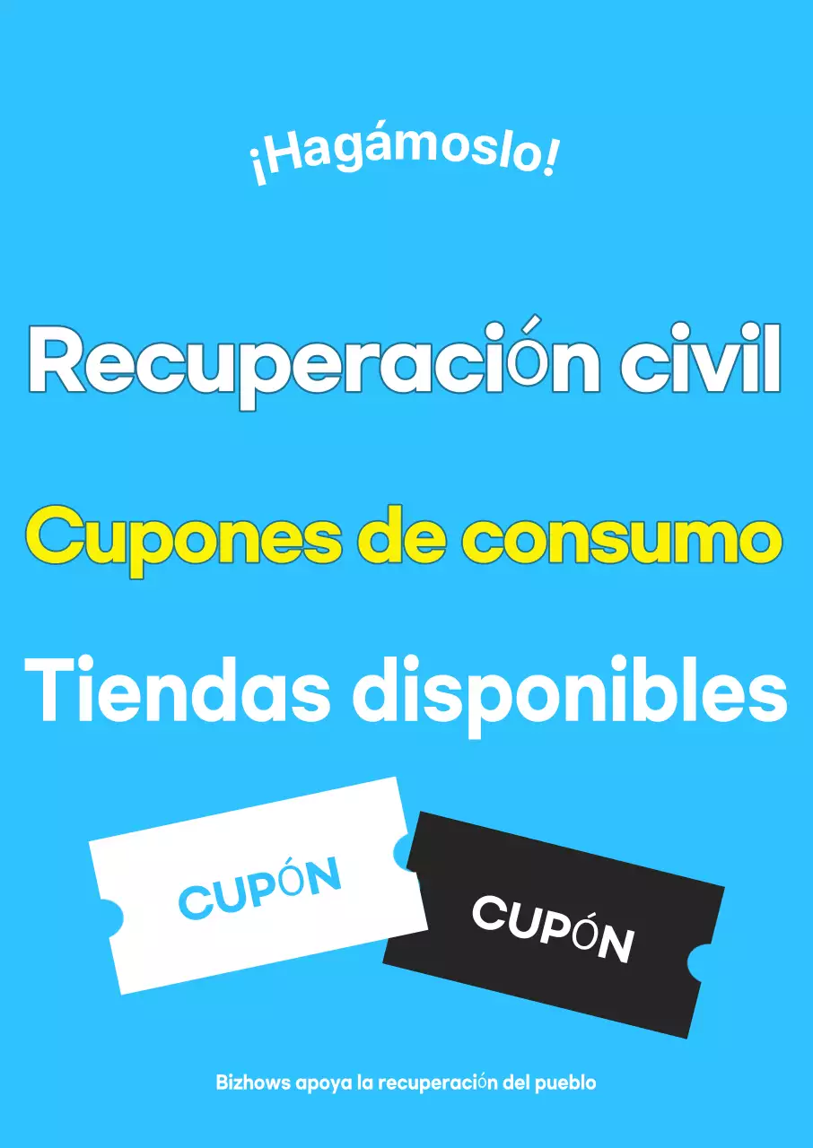 Promoción de Cupones de Consumo Simple Sky Blue