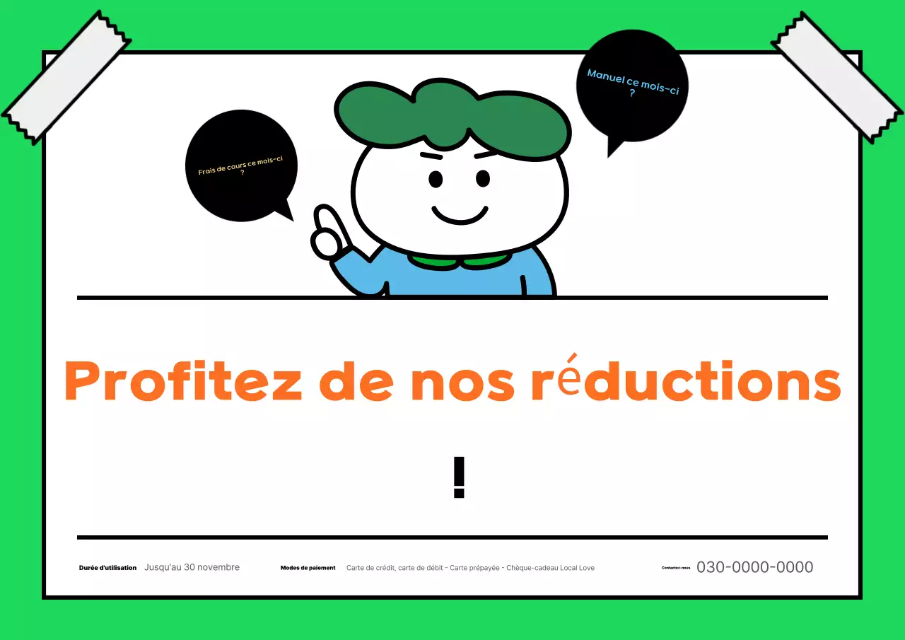 Promotion de coupon simple et vert