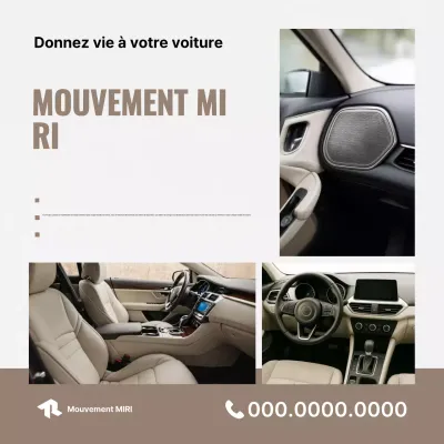 Publicité pour un intérieur de voiture moderne beige
