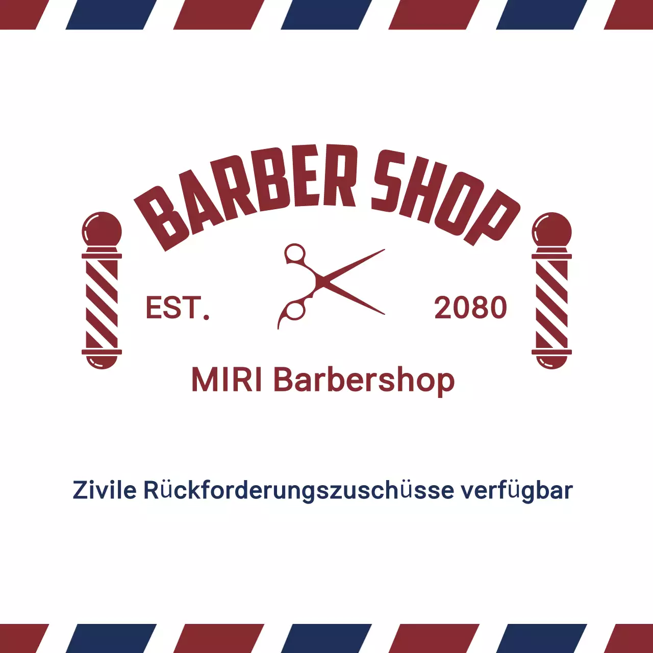 Rote Vintage Barbershop-Werbung