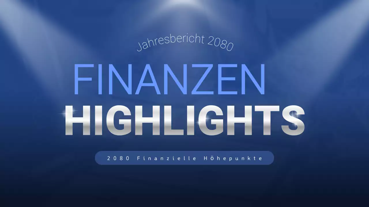 Blauer moderner Finanzbericht