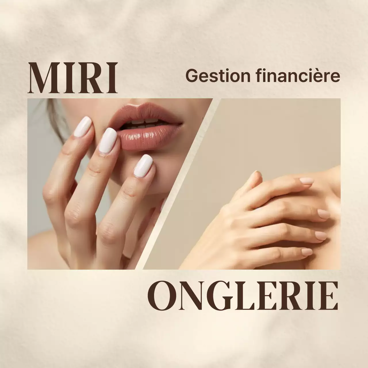 Publicité pour un salon de manucure moderne beige