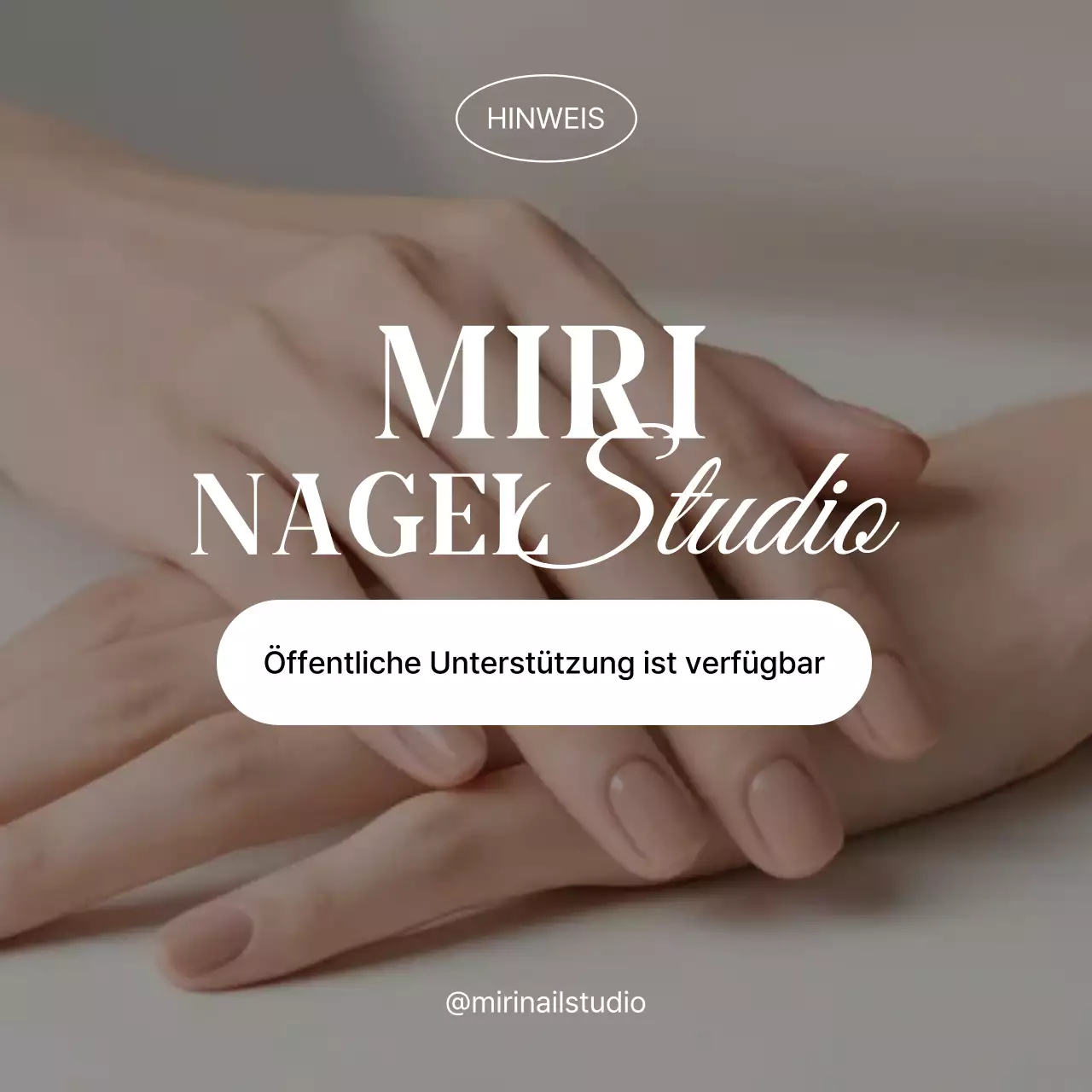 Beige Simple Nail Art Minseong Support Fund Hinweis