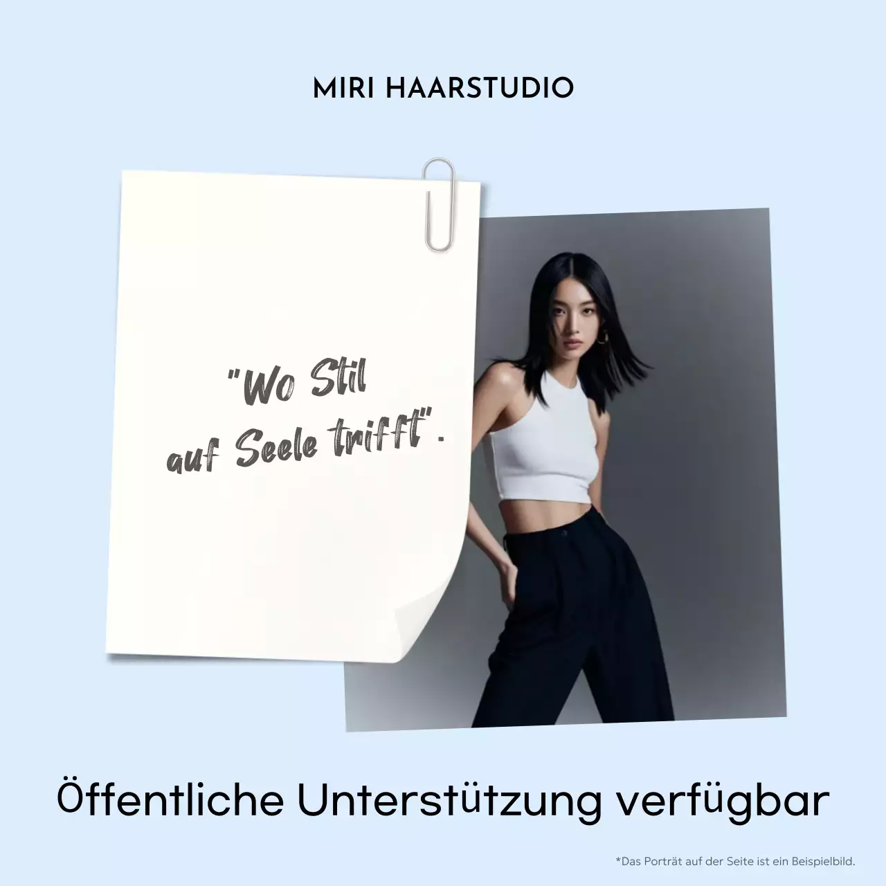 Himmelblaue moderne Modewerbung