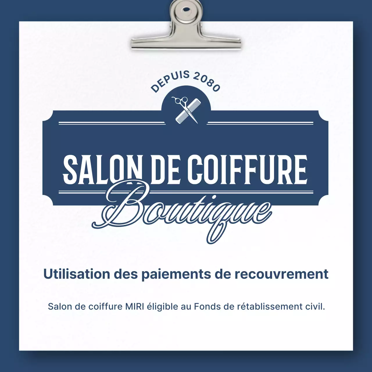 Guide du salon de coiffure Blue Classic