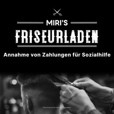 Schwarz-weiße Vintage-Barbershop-Werbung