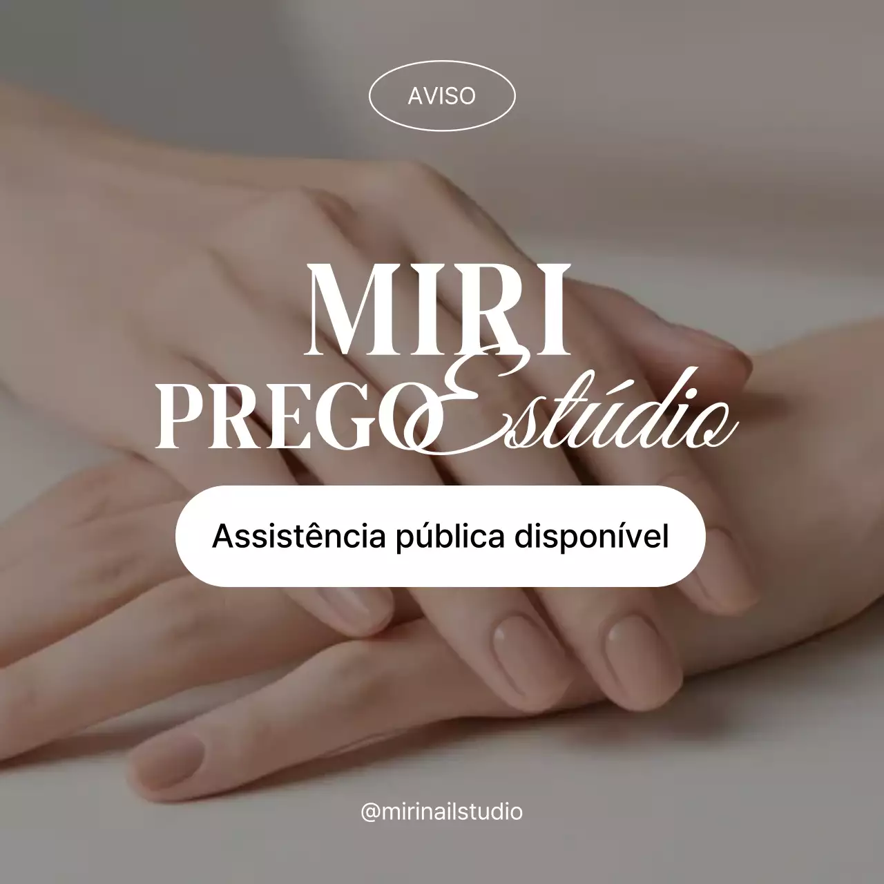 Aviso do Fundo de Apoio Minseong para Nail Art Simples Bege