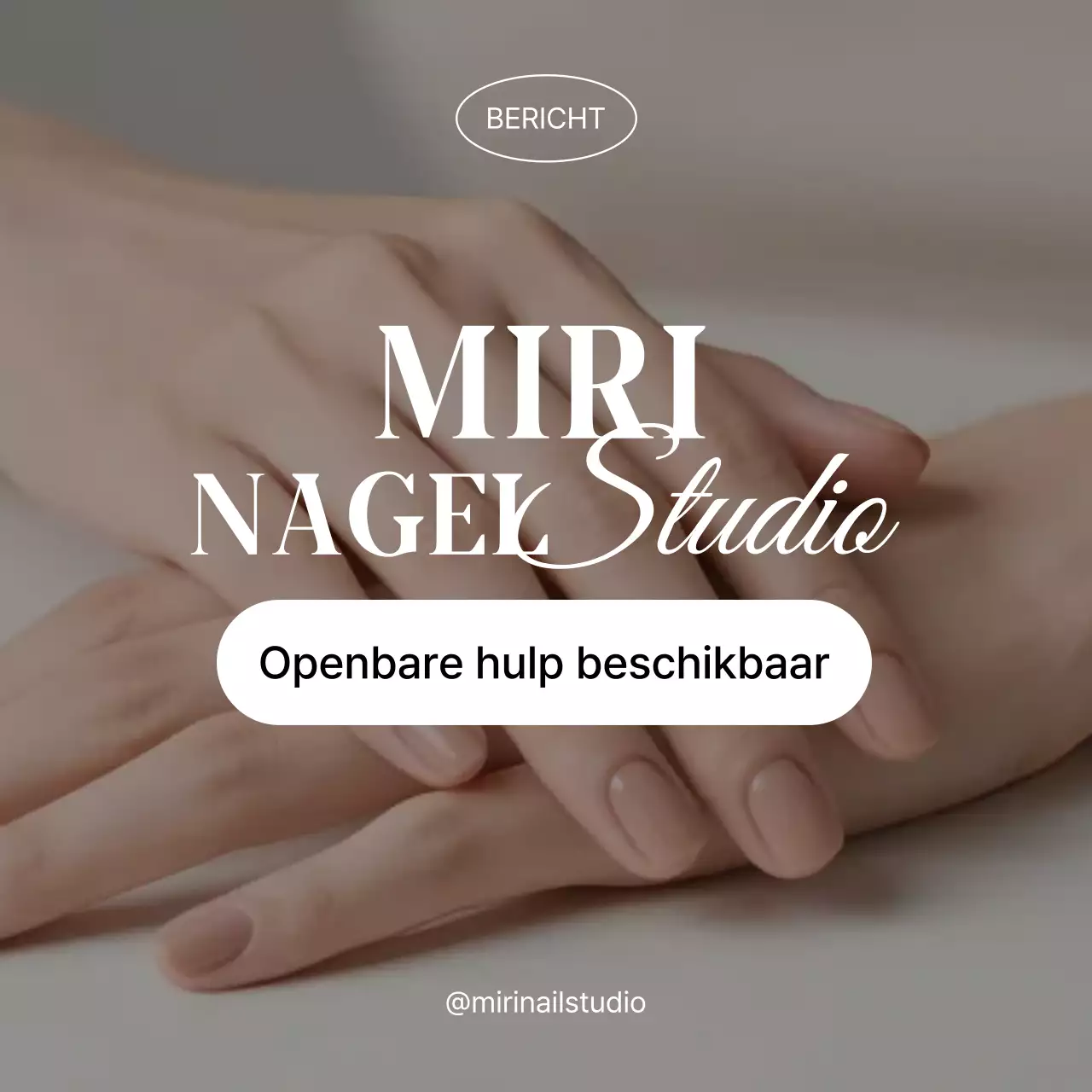 Beige Simple Nail Art Minseong Ondersteuningsfonds Kennisgeving