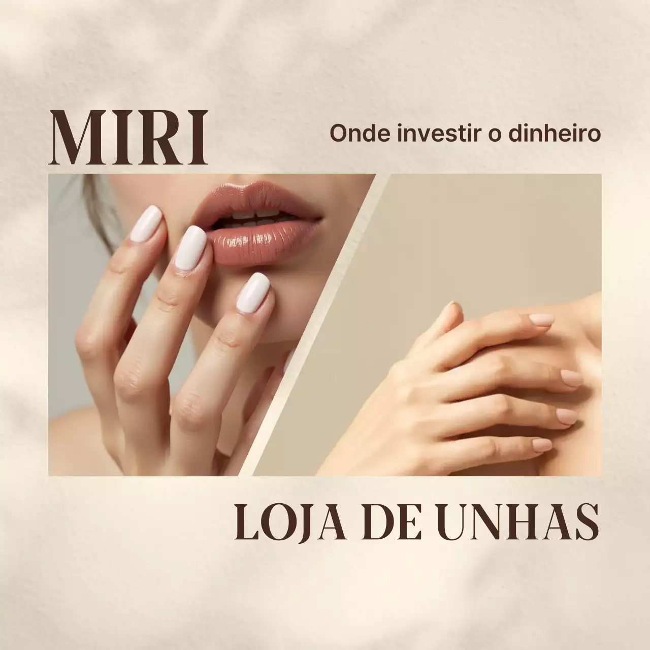 Anúncio de loja de unhas moderna bege