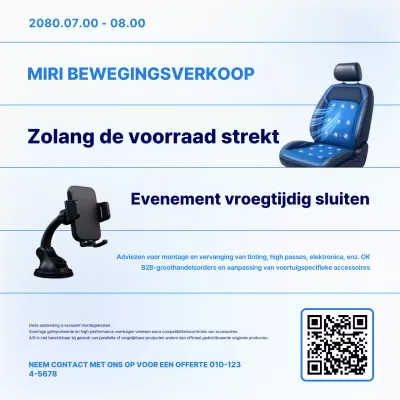 Blauwe moderne autoaccessoires in de uitverkoop