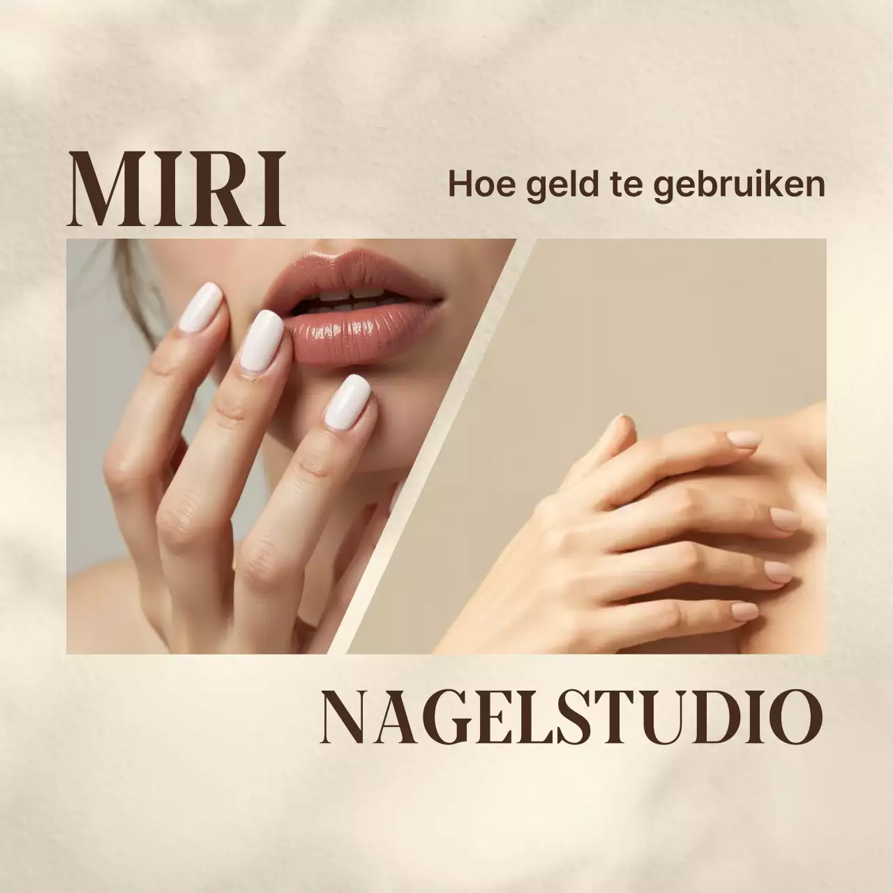 Beige moderne nagelwinkel advertentie