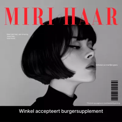 Advertentie voor zwart-wit modern kapsel