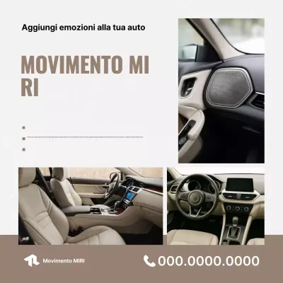 Pubblicità di interni auto moderni beige