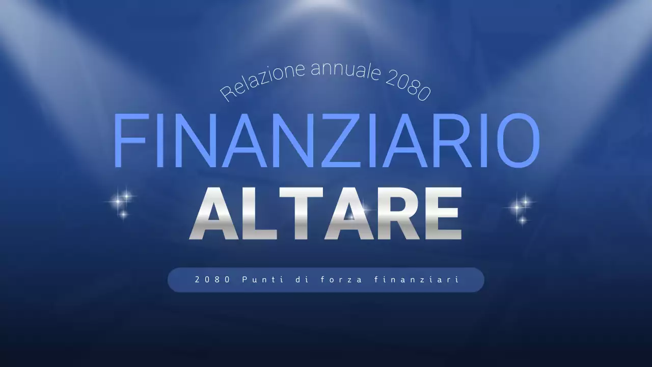 Rapporto finanziario moderno blu