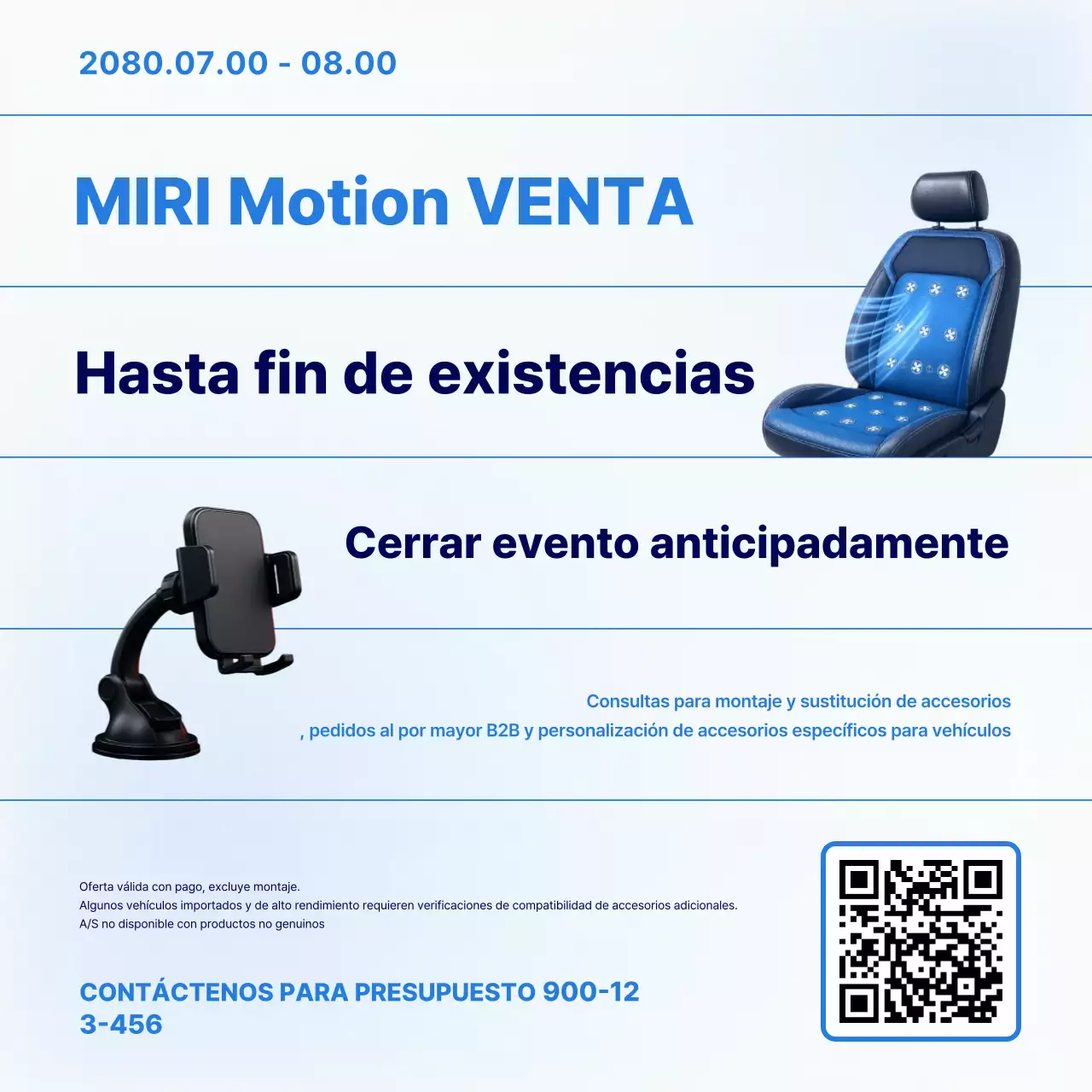 Venta de accesorios para autos modernos azules