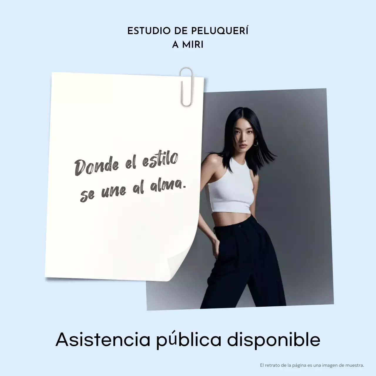 Anuncio de moda moderna en azul cielo