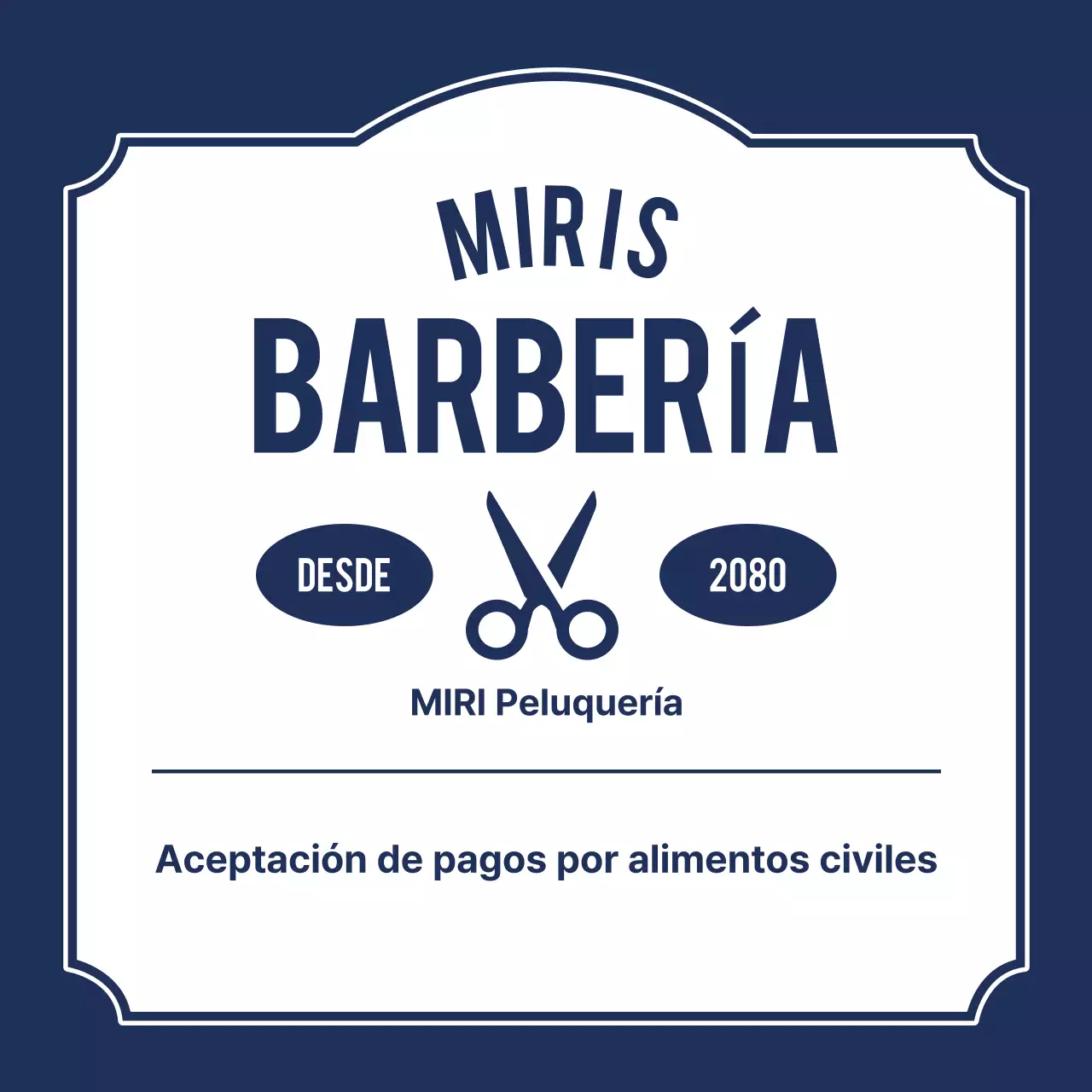 Aviso de barbería vintage azul