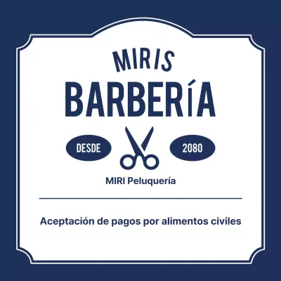 Aviso de barbería vintage azul