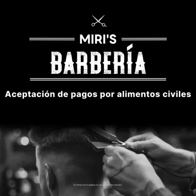 Anuncio vintage de barbería en blanco y negro