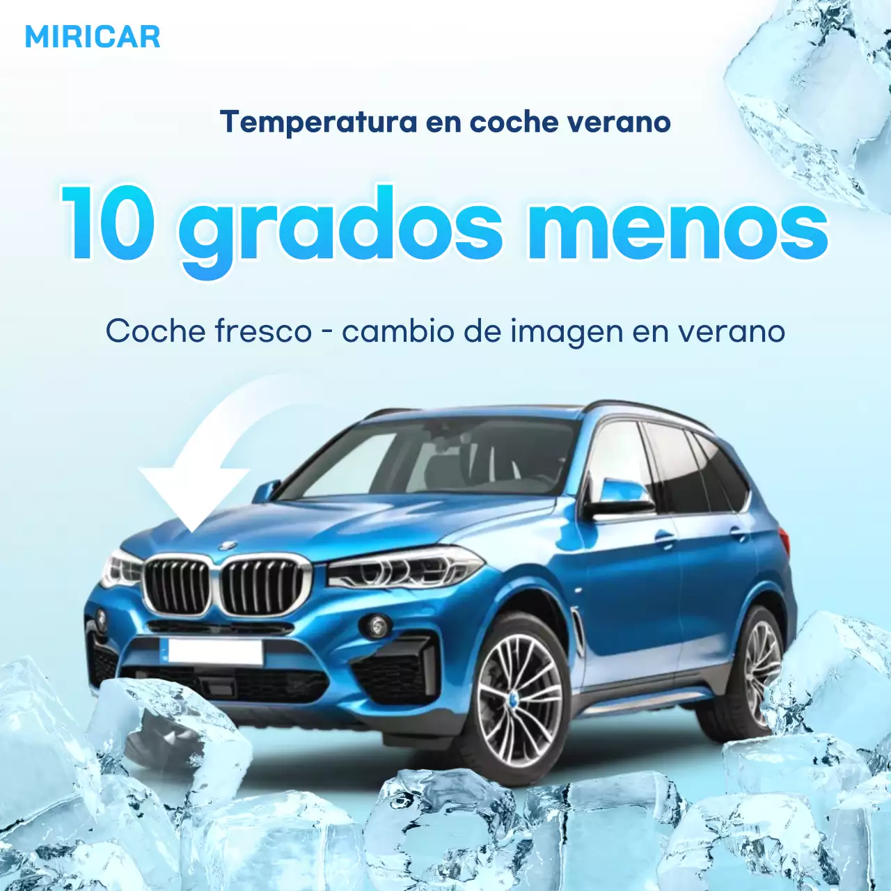 Consejos modernos para el cuidado del coche en verano en color azul cielo