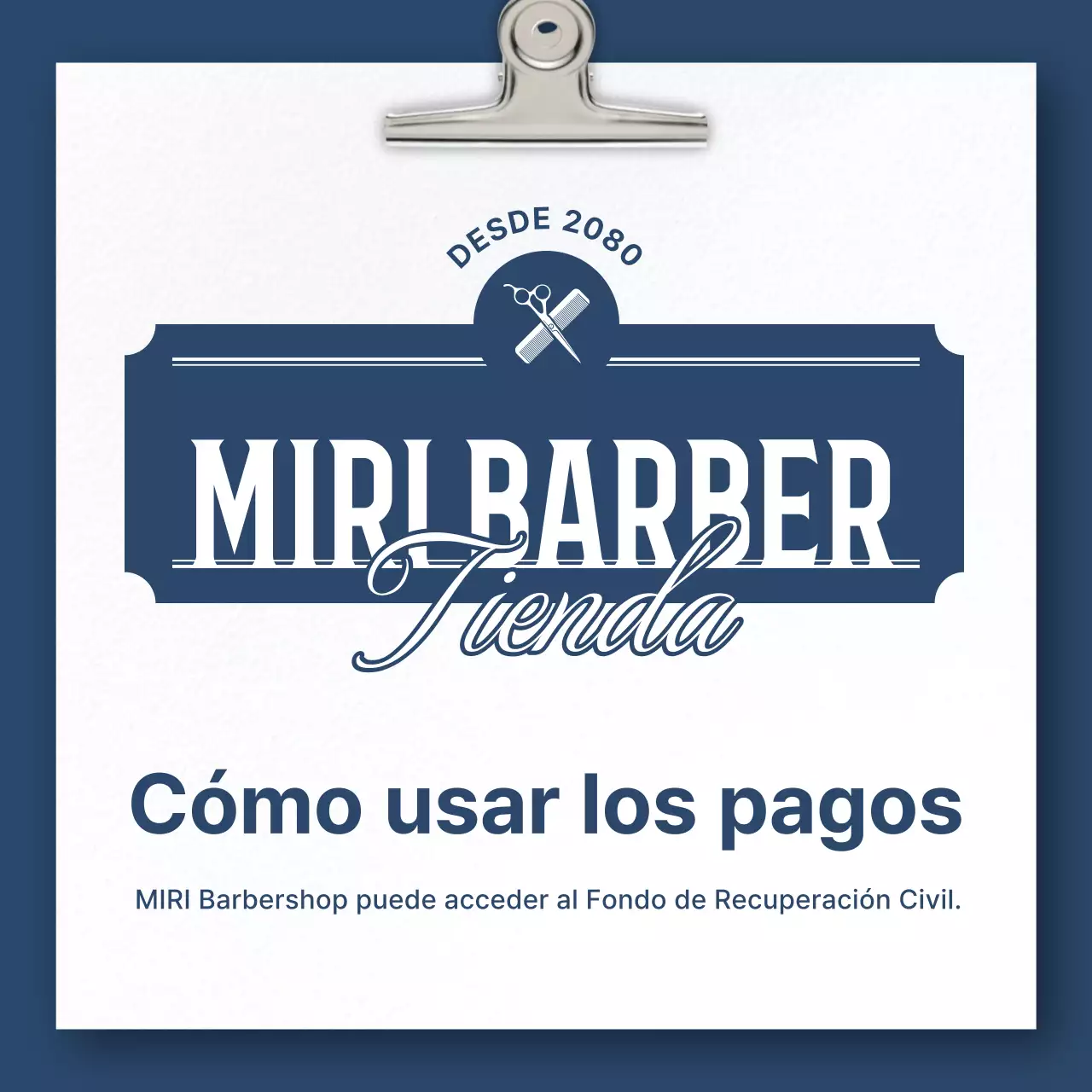 Guía de barbería clásica azul