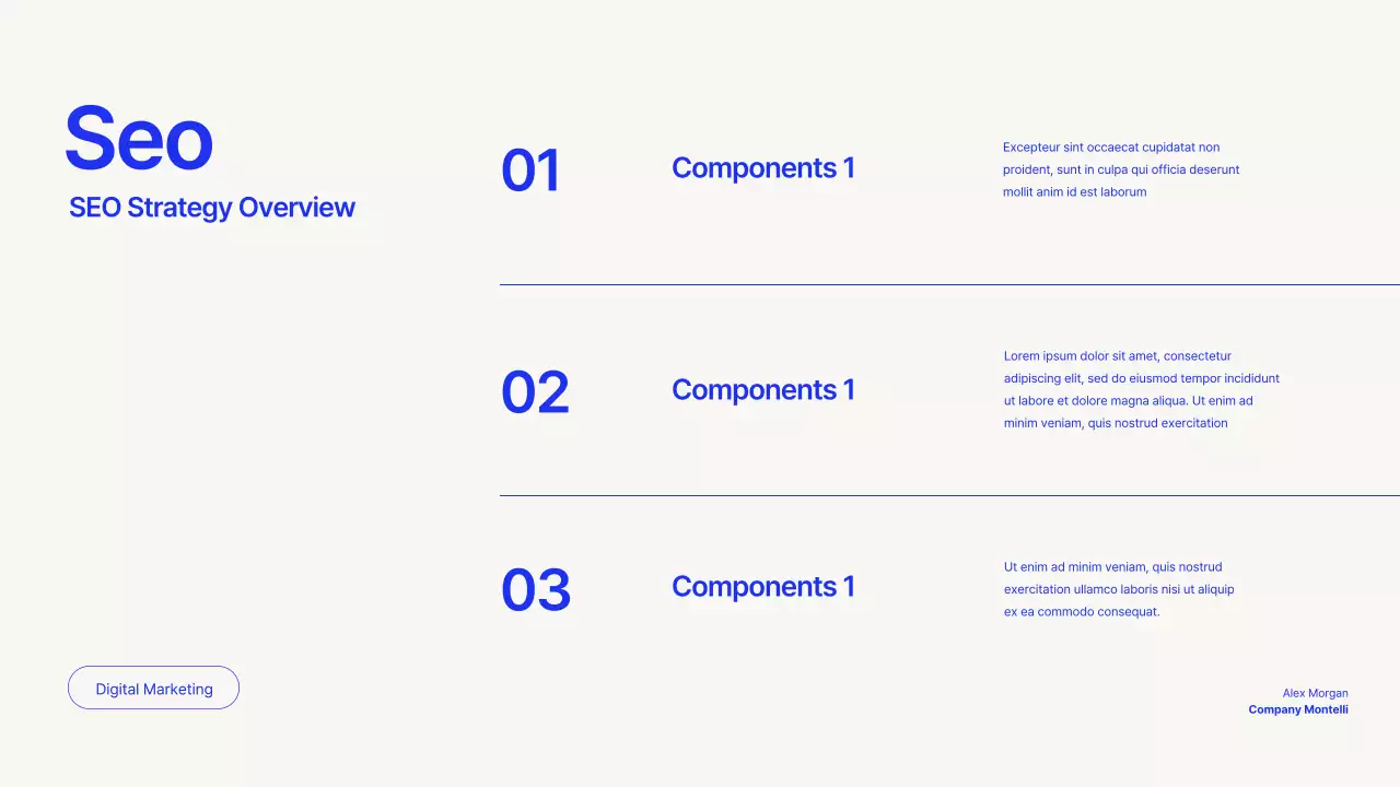블루 모던 마케팅 프레젠테이션