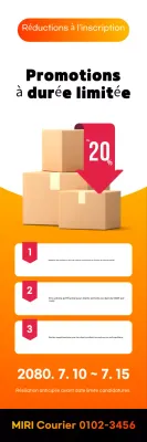 Publicité promotionnelle de logistique contractuelle de style accent rouge et orange