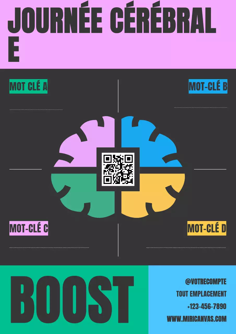 Affiche du guide de la Journée du cerveau moderne rose