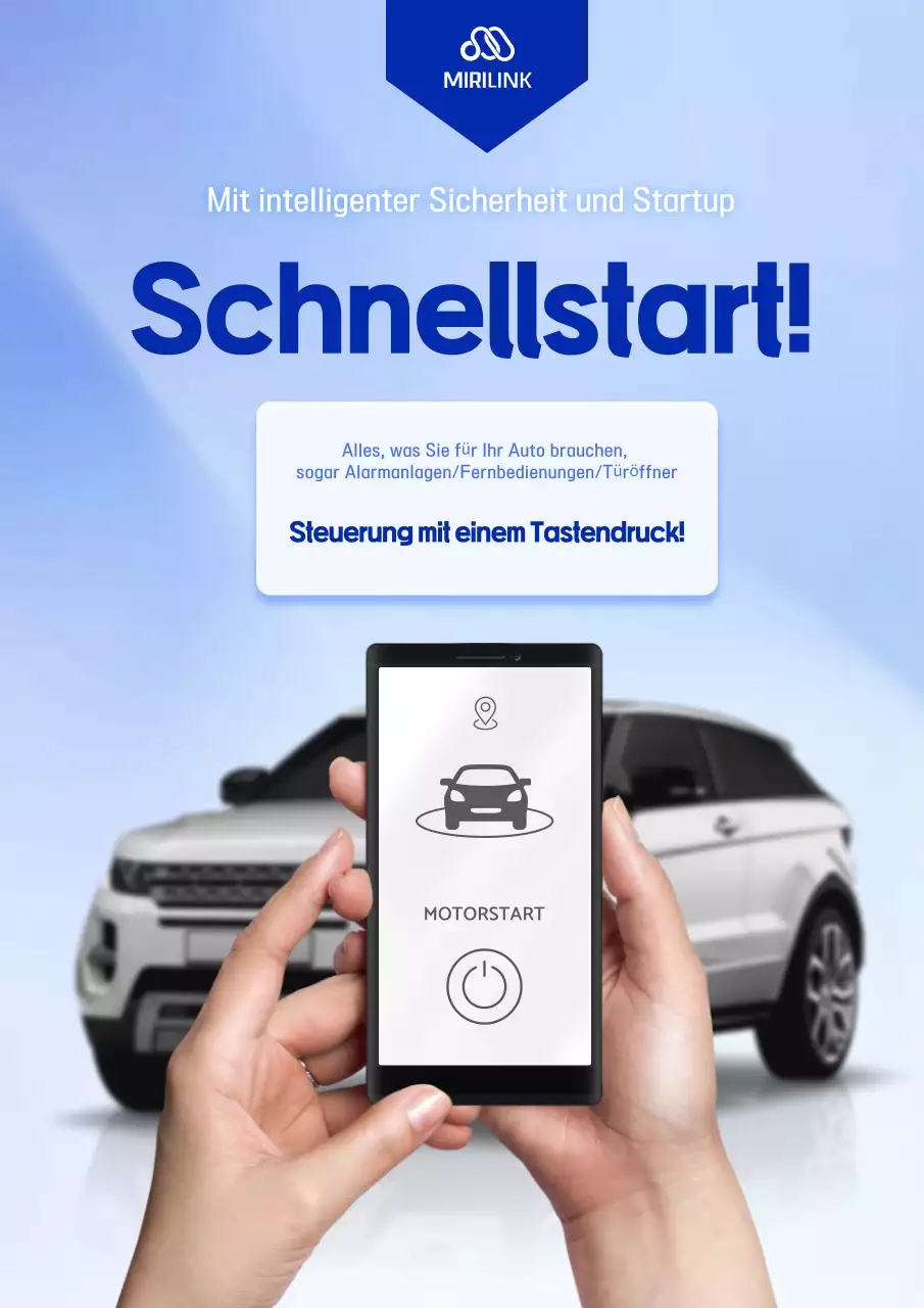 Himmelblaue moderne Autokontrollanzeige