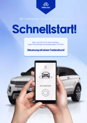 Himmelblaue moderne Autokontrollanzeige
