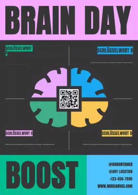 Rosa Leitfaden zum Modern Brain Day Poster