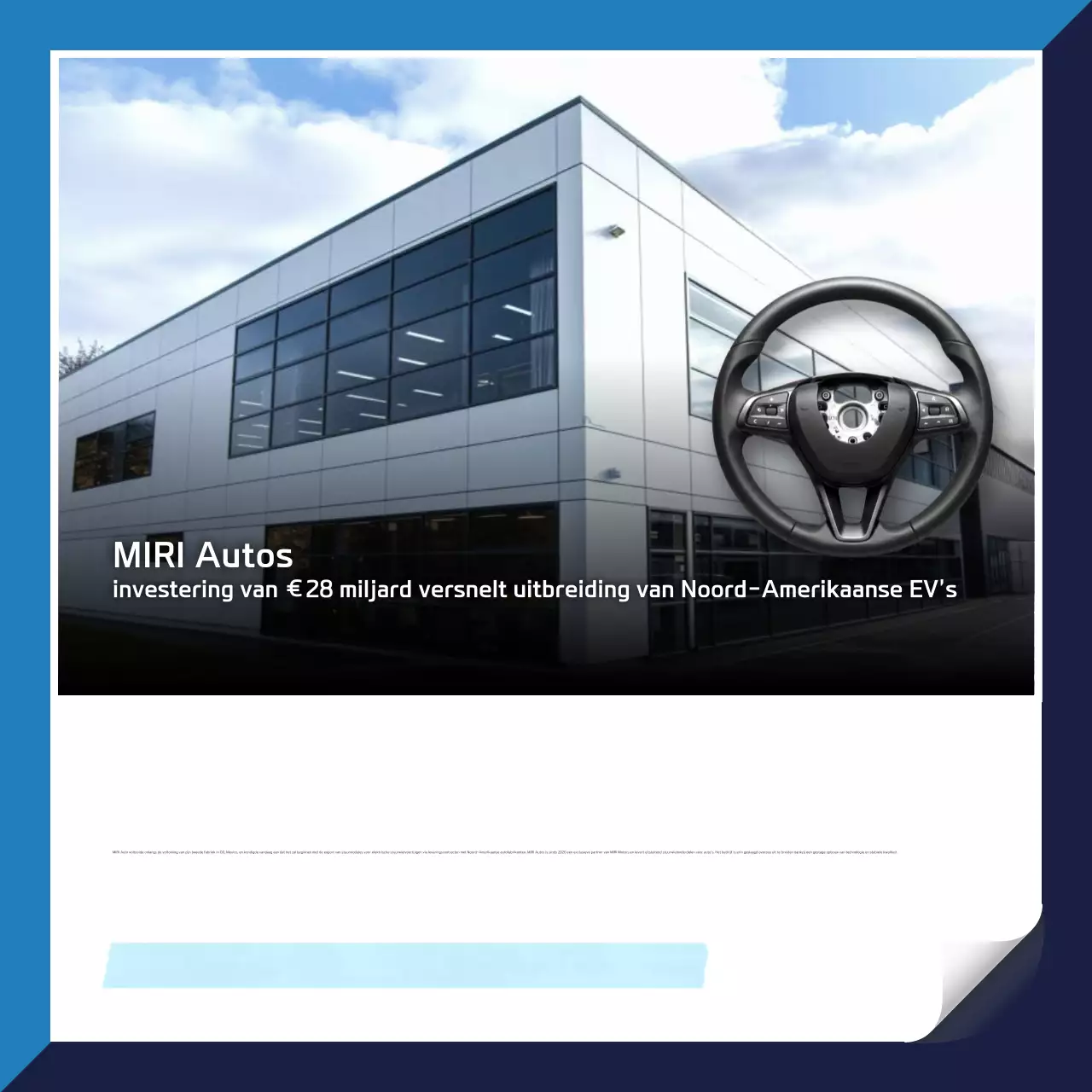 Promotie voor blauwe moderne elektrische auto's