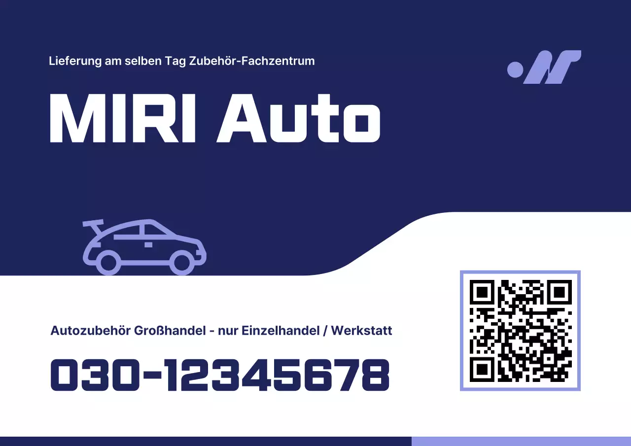 Blaue, saubere Autowerbung