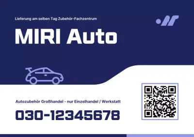 Blaue, saubere Autowerbung