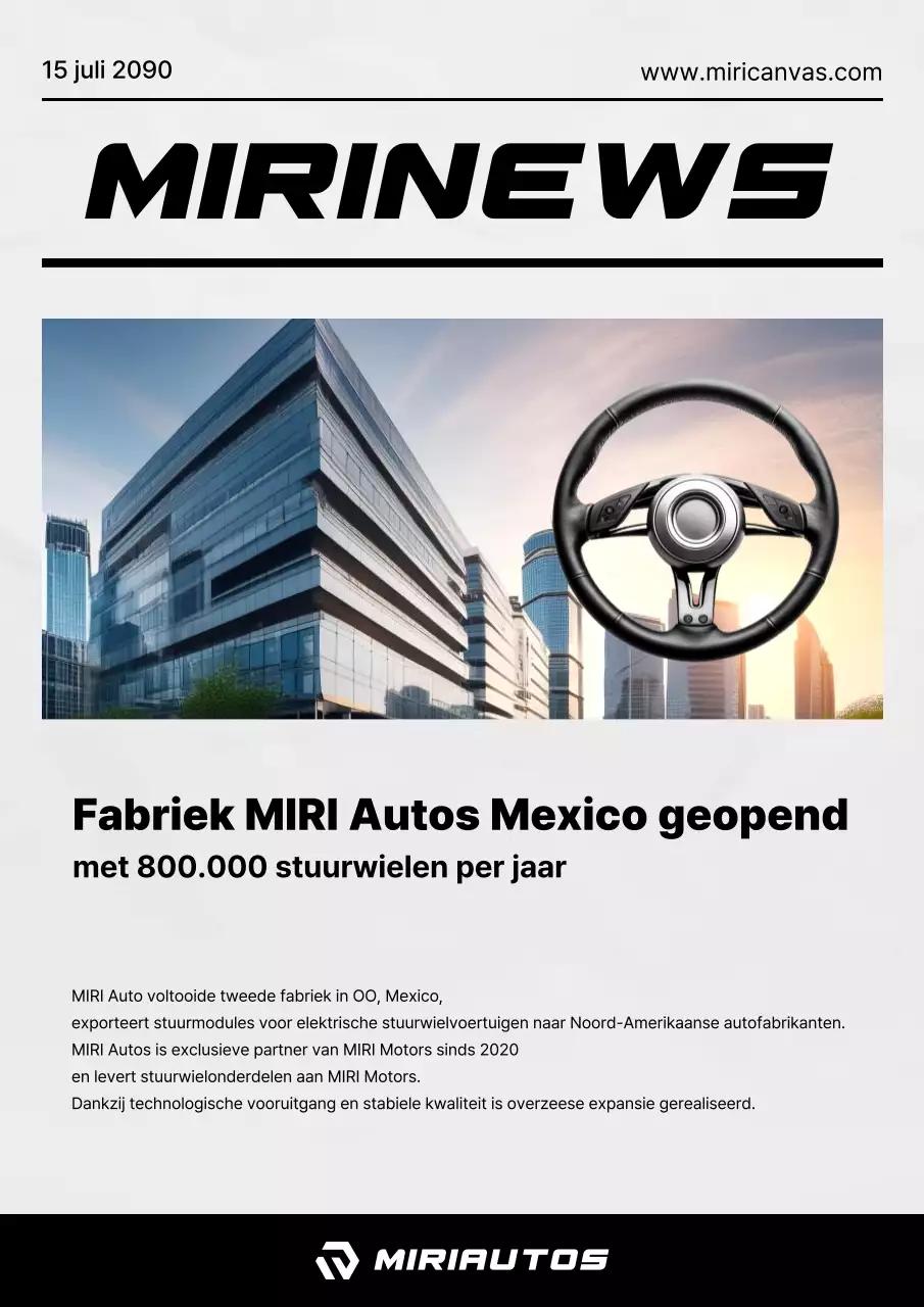 Nieuwsbrief van een eenvoudig grijs en zwart autostuurbedrijf