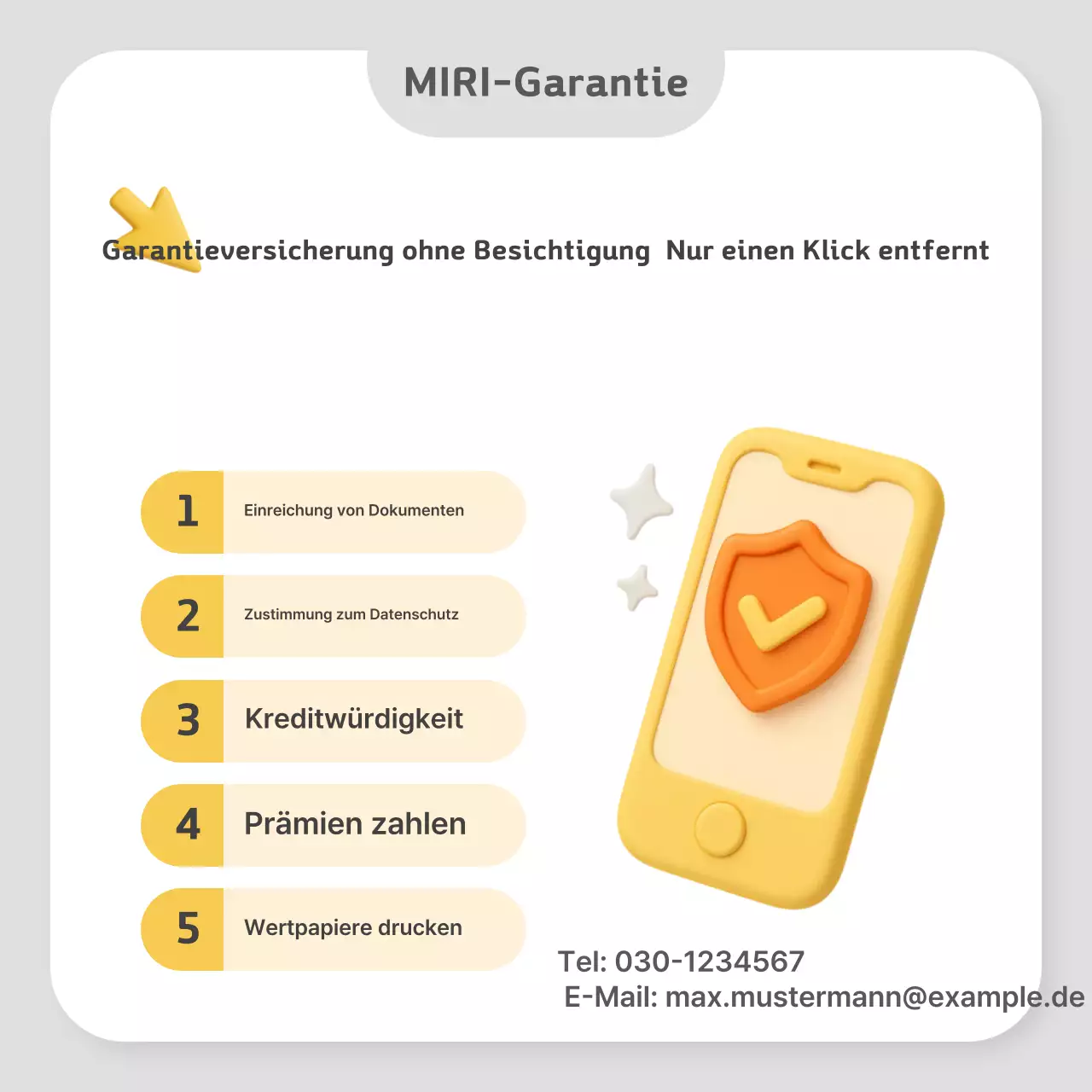 Graue moderne Versicherungsanzeige