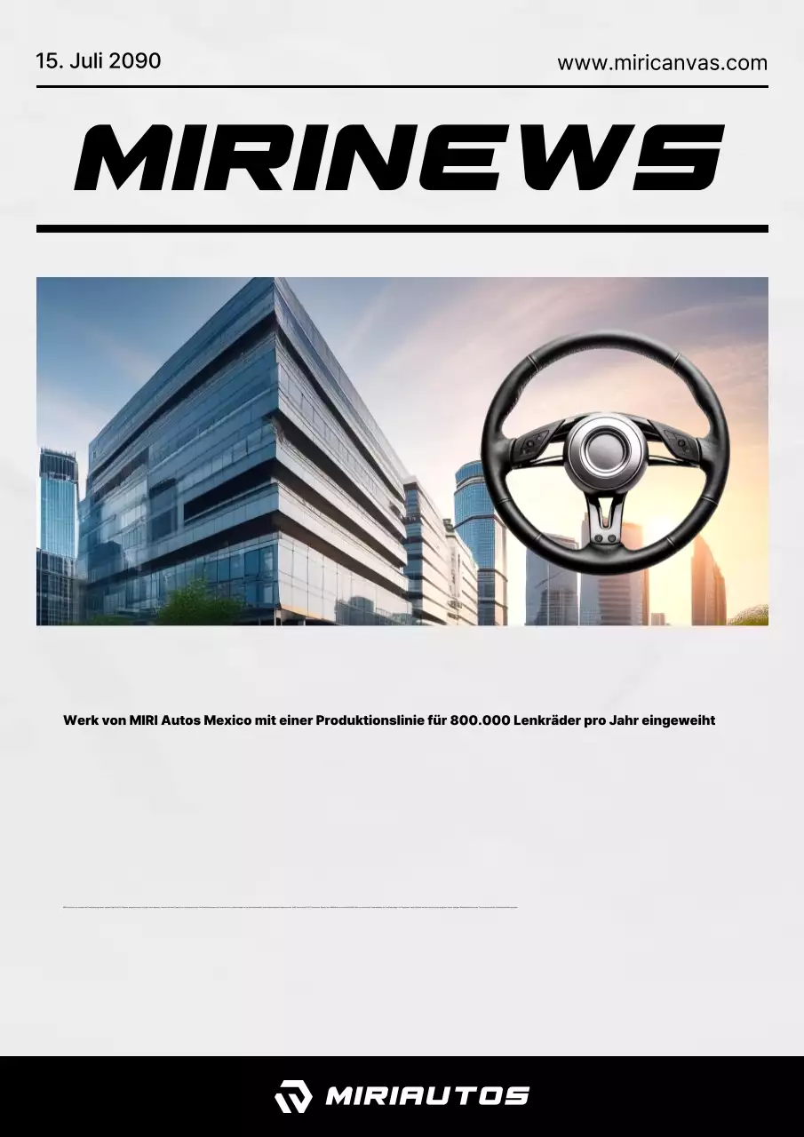 Newsletter des Unternehmens für einfaches graues und schwarzes Autolenkrad