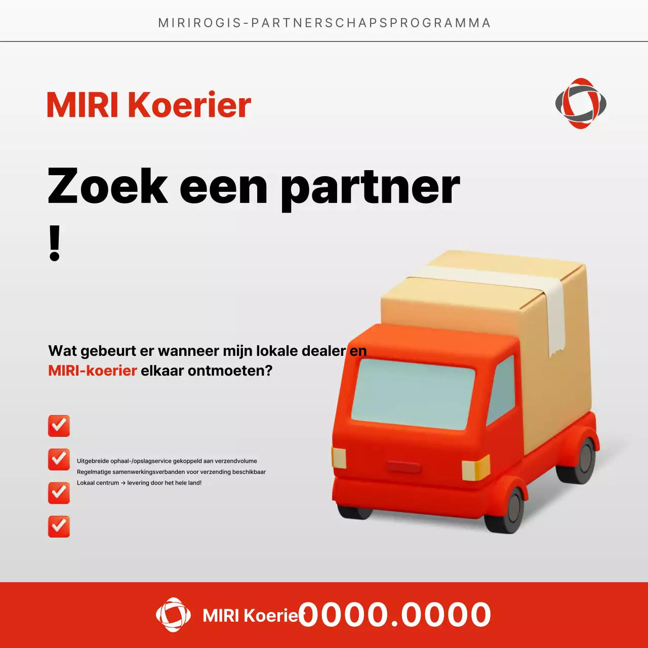 Rode moderne logistieke advertentie