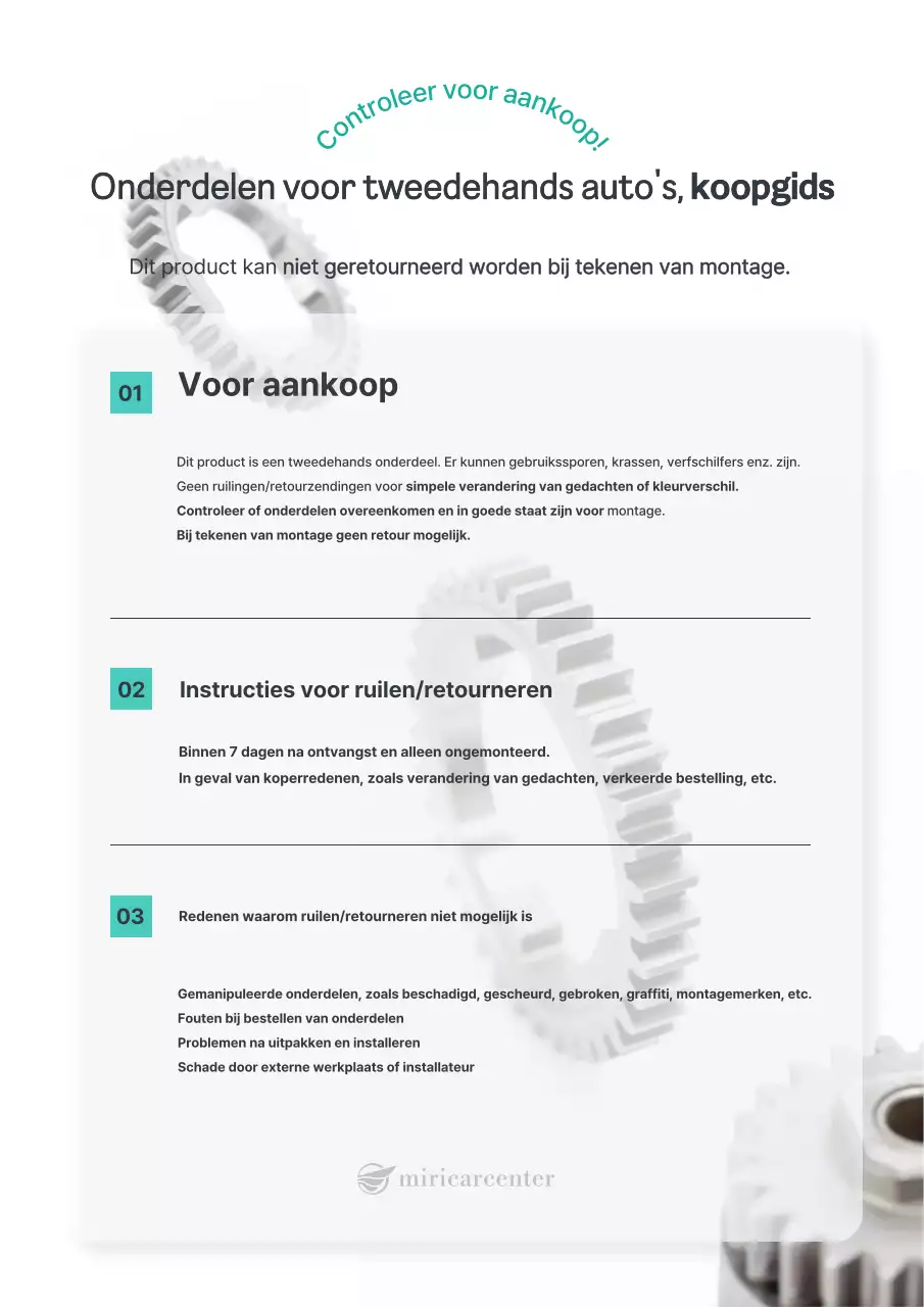 Handleiding voor de eigenaar van de Gray Clean Car