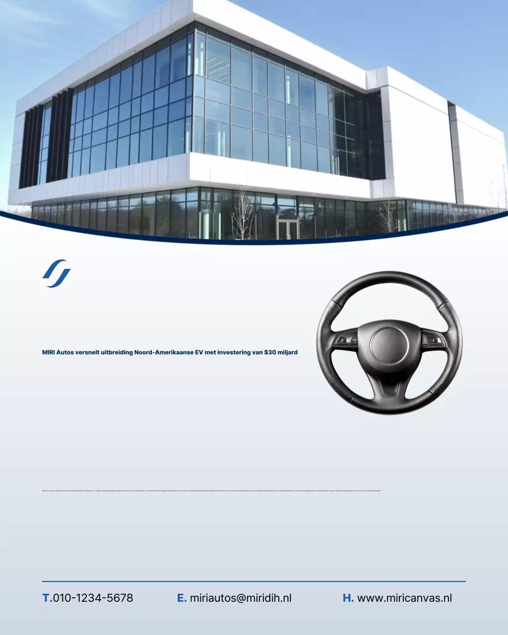 Advertentie voor moderne elektrische auto's in hemelsblauw