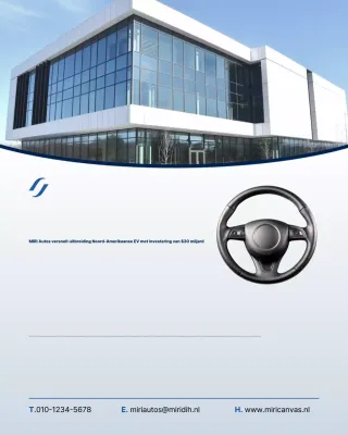 Advertentie voor moderne elektrische auto's in hemelsblauw