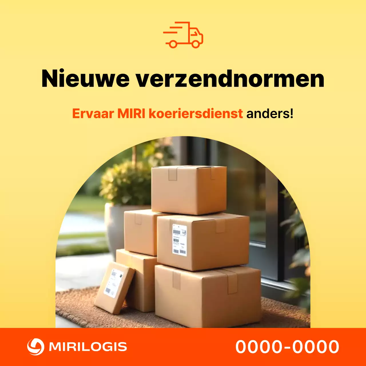 Gele moderne scheepvaartadvertentie