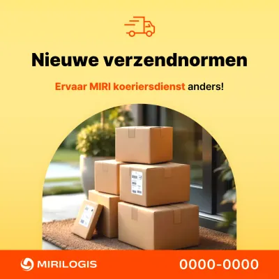 Gele moderne scheepvaartadvertentie