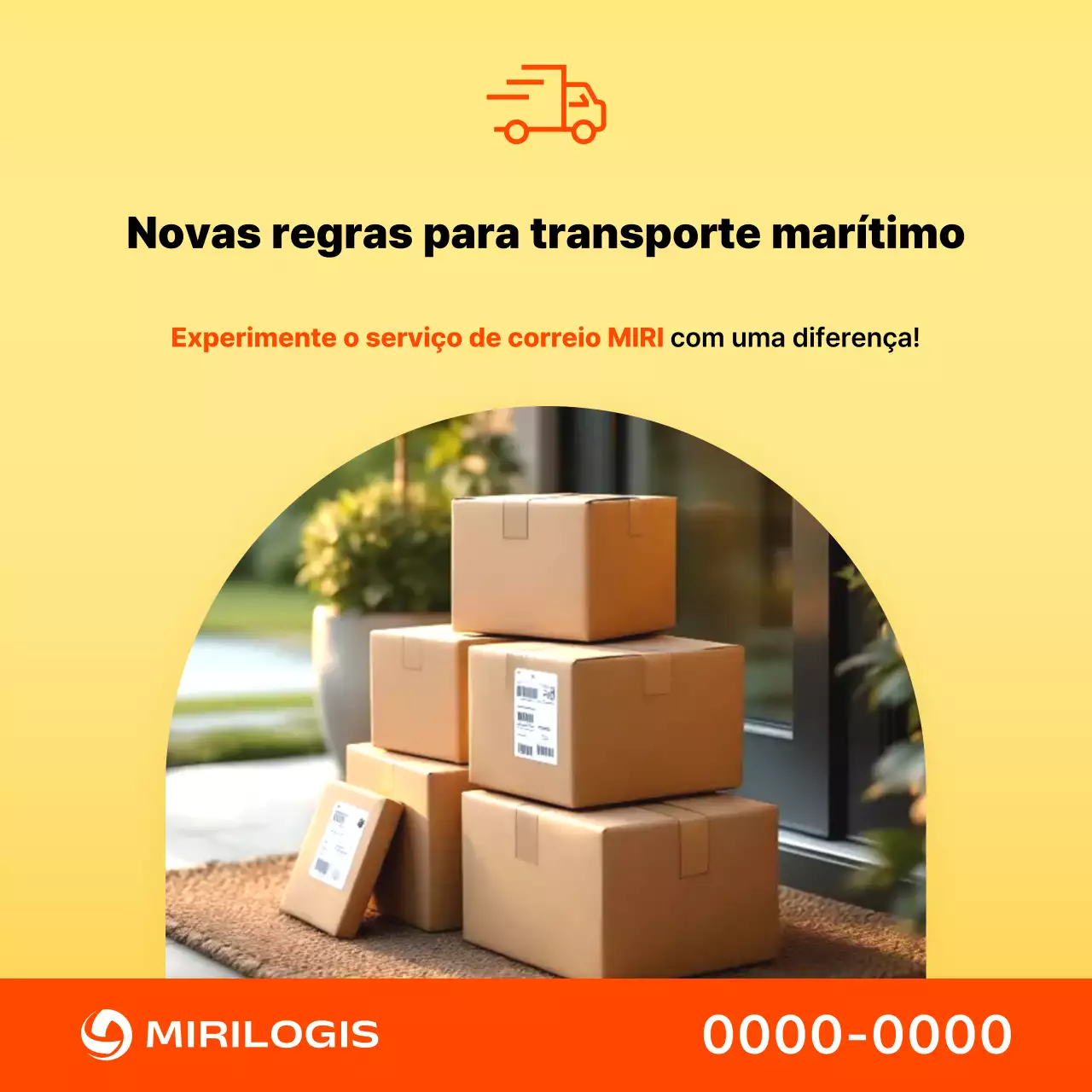 Anúncio de Envio Moderno Amarelo