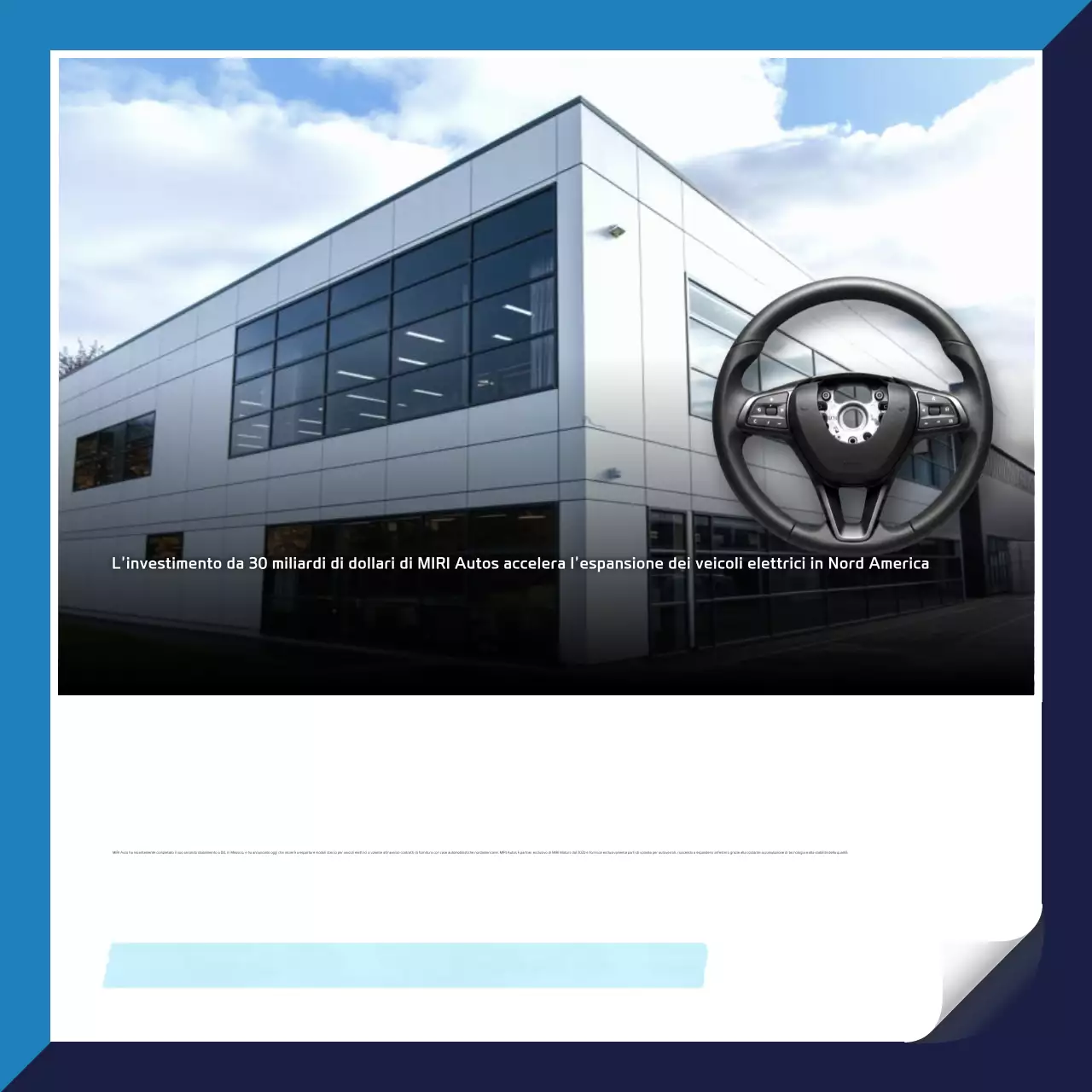 Promozione auto elettrica moderna blu