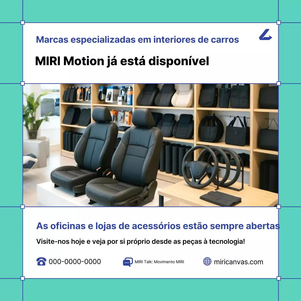 Promoção de acessórios automotivos modernos da Mint